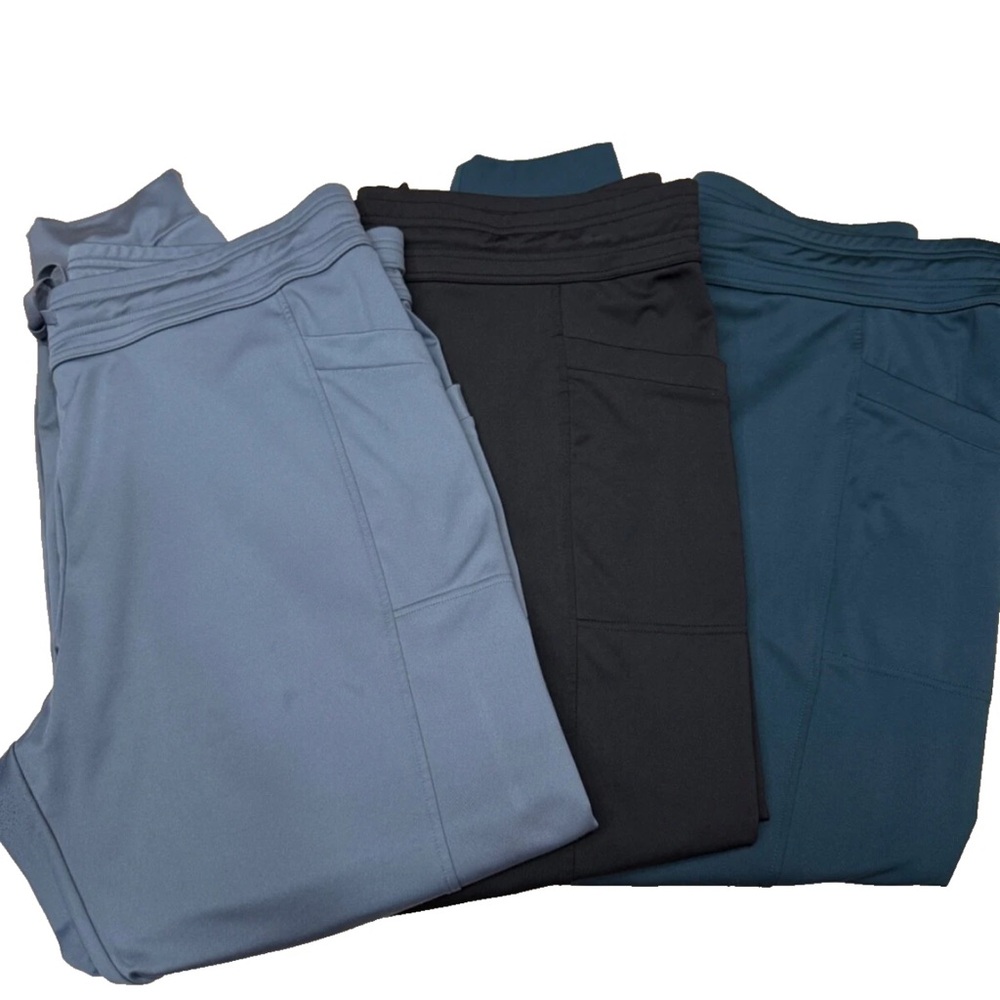 32 Degrees Heat Black Basic Joggers Set of 3 Deep Peacock, Grisalle, Black -2X - Picture 1 of 4